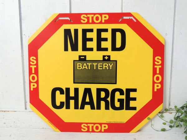 NEED HELP STOP&CHARGE・ビンテージ・常備品・両面 看板・USA・アメ車・サイン