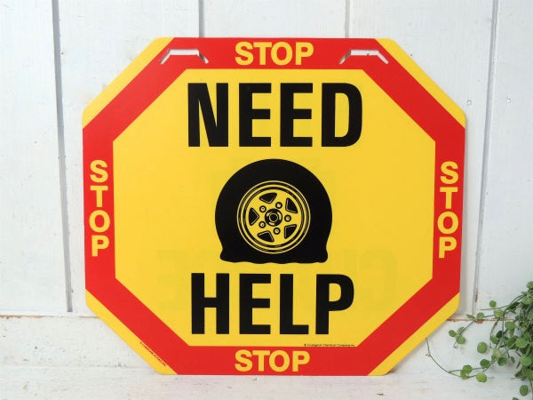 NEED HELP STOP&CHARGE・ビンテージ・常備品・両面 看板・USA・アメ車・サイン