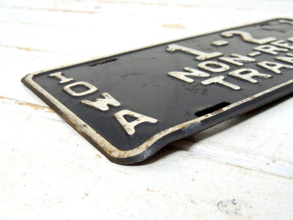 【IOWA】1-2 NON-RES.TRANSIT・1954年・ビンテージ・ナンバープレート・USA