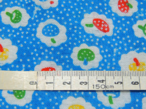 レトロ キノコ柄 フランネル素材 デッドストック ヴィンテージ ファブリック 生地 テキスタイル USA