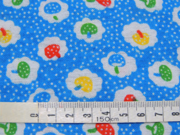 レトロ キノコ柄 フランネル素材 デッドストック ヴィンテージ ファブリック 生地 テキスタイル USA