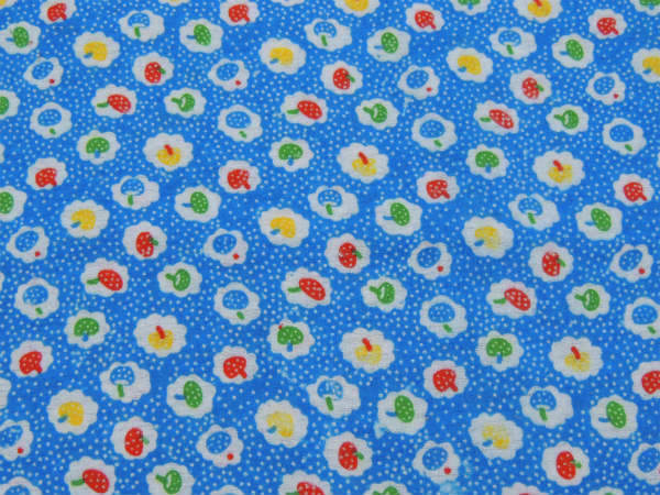 レトロ キノコ柄 フランネル素材 デッドストック ヴィンテージ ファブリック 生地 テキスタイル USA