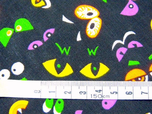 カラフルな目玉柄・デッドストック・ヴィンテージ・ファブリック/生地 /テキスタイル USA