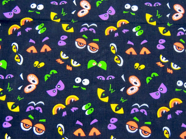 カラフルな目玉柄・デッドストック・ヴィンテージ・ファブリック/生地 /テキスタイル USA
