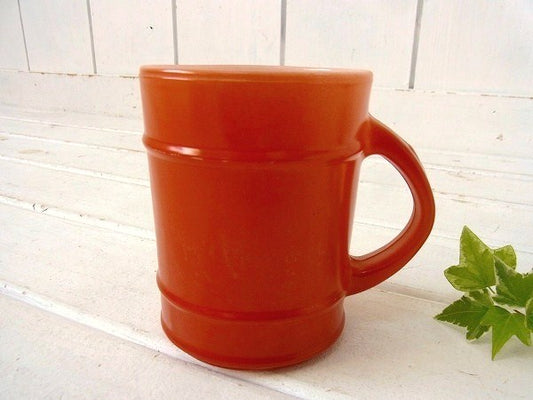 【Fire King】ファイヤーキング・オレンジ色・レンジャーマグ/バレルマグ USA