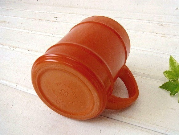 【Fire King】ファイヤーキング・オレンジ色・レンジャーマグ/バレルマグ USA