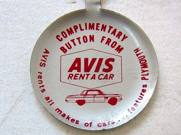 【AVIS】エイビス レンタカー・ノベルティ・ヴィンテージ・缶バッジ　USA