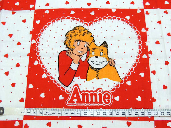 【ANNIE】アニー&サンディ・ハート柄・デッドストック・80'sヴィンテージ・ファブリック/生地