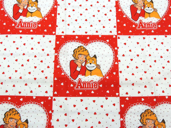 【ANNIE】アニー&サンディ・ハート柄・デッドストック・80'sヴィンテージ・ファブリック/生地