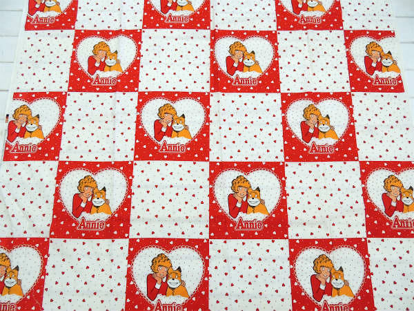 【ANNIE】アニー&サンディ・ハート柄・デッドストック・80'sヴィンテージ・ファブリック/生地