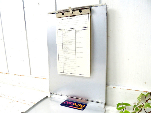 【SAUNDERS・工業系】アルミ製・書類ケース付き・ビンテージ・バインダー・クリップボード/USA