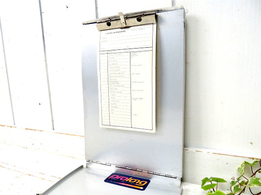 【SAUNDERS・工業系】アルミ製・書類ケース付き・ビンテージ・バインダー・クリップボード/USA