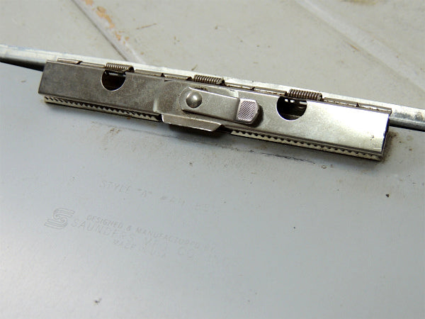 【SAUNDERS・工業系】アルミ製・書類ケース付き・ビンテージ・バインダー・クリップボード/USA