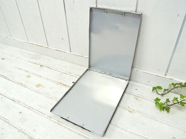 【SAUNDERS・工業系】アルミ製・書類ケース付き・ビンテージ・バインダー・クリップボード/USA