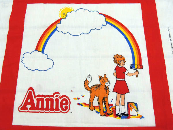 【ANNIE】アニー&サンディ・レインボー柄・クッション・ヴィンテージ・パネル生地/ファブリック