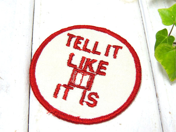 TELL IT LIKE IT IS メッセージ 1960y~ USA ビンテージ　刺繍　ワッペン　ファッション　デッドストック