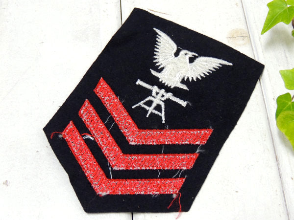 イーグル・ 鷲 ブラック×ホワイト×レッド・ミリタリー・ビンテージ・刺繍ワッペン・軍隊