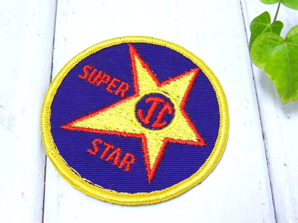 【JC・SUPER STAR】パープル×イエロー×レッド・ヴィンテージ・刺繍ワッペン