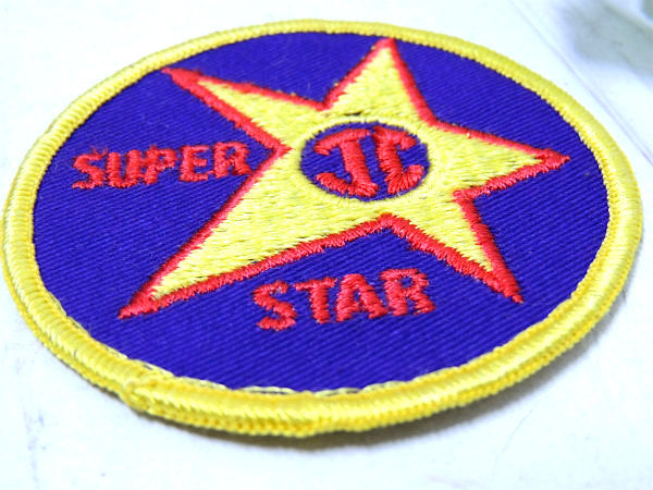 【JC・SUPER STAR】パープル×イエロー×レッド・ヴィンテージ・刺繍ワッペン