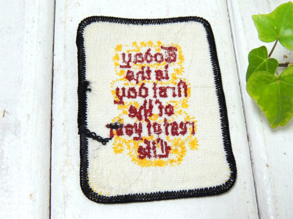 【1960y~・アメリカの名言】メッセージ付き・ヴィンテージ・刺繍ワッペン・バッジ