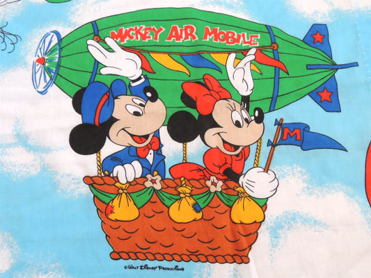 【ミッキー&フレンズ】ディズニー・飛行船・ヴィンテージ・カーテン/生地 USA