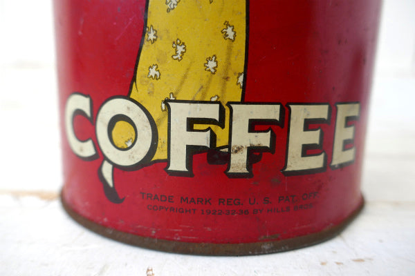 1920~1930s【HILLS BROS】ヒルスコーヒー・ビンテージ・コーヒー缶・店内ディスプレイ