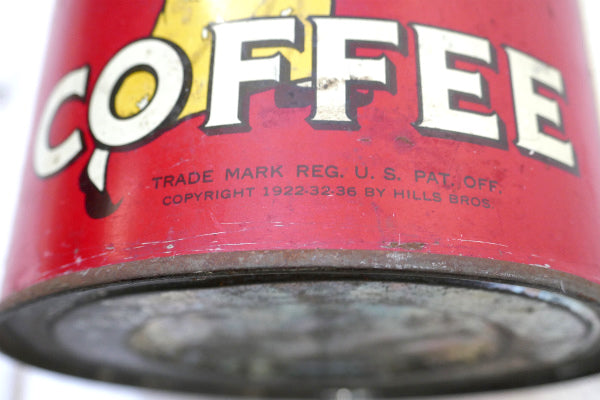 1920~1930s【HILLS BROS】ヒルスコーヒー・ビンテージ・コーヒー缶・店内ディスプレイ