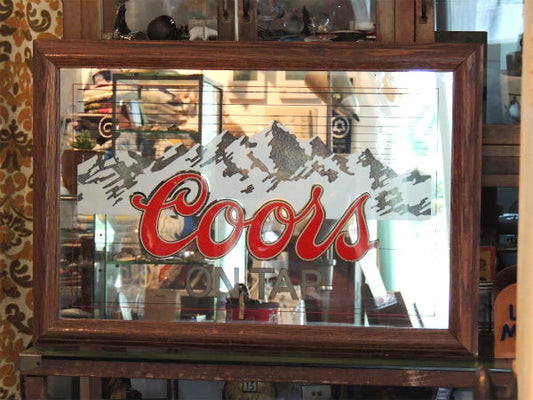 クアーズ・看板 80s・ビンテージ・ライトアップ・パブミラー・ミラーサイン・アドバタイジング