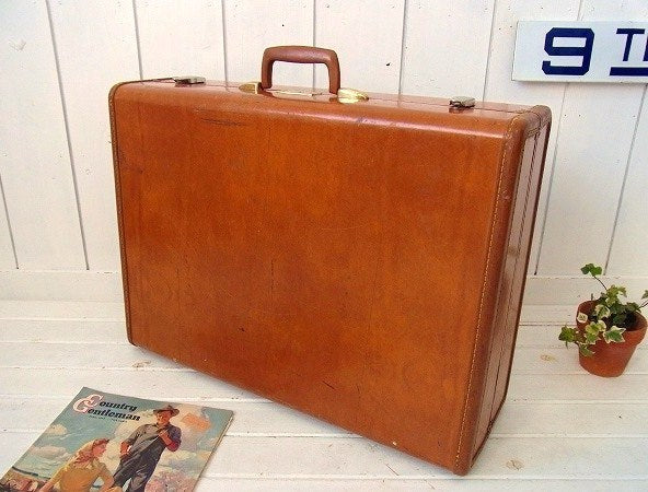 【Samsonite】サムソナイト・キャメル色・鍵付き・ヴィンテージ・スーツケース/トランク