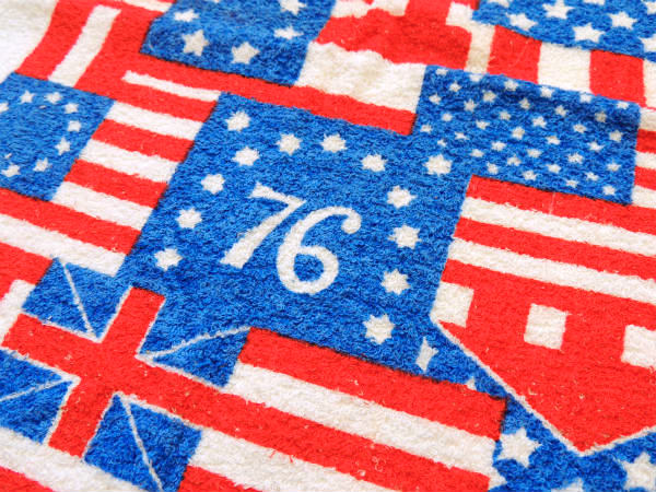 アメリカ&イギリス国旗柄・1976年・デッドストック・ヴィンテージ・フェイスタオル・タオル・コットン