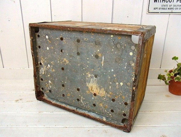 【GOLDEN STATE CO】白いペンキ付き・ヴィンテージ・ウッドボックス/木箱/ガレージ