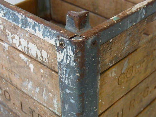 【GOLDEN STATE CO】白いペンキ付き・ヴィンテージ・ウッドボックス/木箱/ガレージ