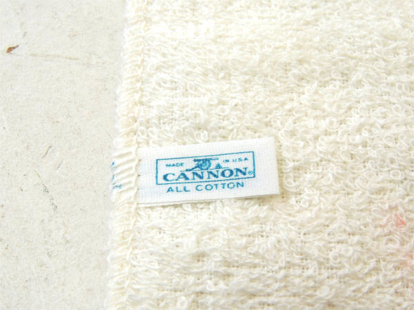 フラワー&星条旗・CANNON社・デッドストック・70's・ヴィンテージ・ハンドタオル・コットン