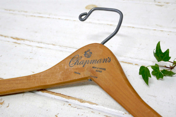 【Chapman's】カリフォルニア・ロゴ入り・ヴィンテージ・木製ハンガー・スーツハンガー USA