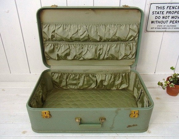 【Starline】ミントグリーン色・ヴィンテージ・スーツケース/トランク(L) USA