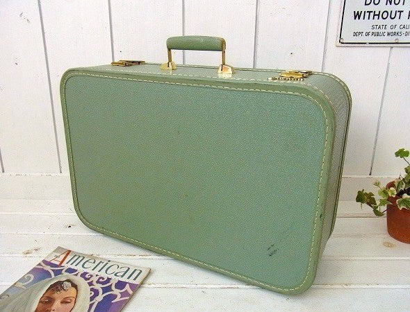 【Starline】ミントグリーン色・ヴィンテージ・スーツケース/トランク(M) USA