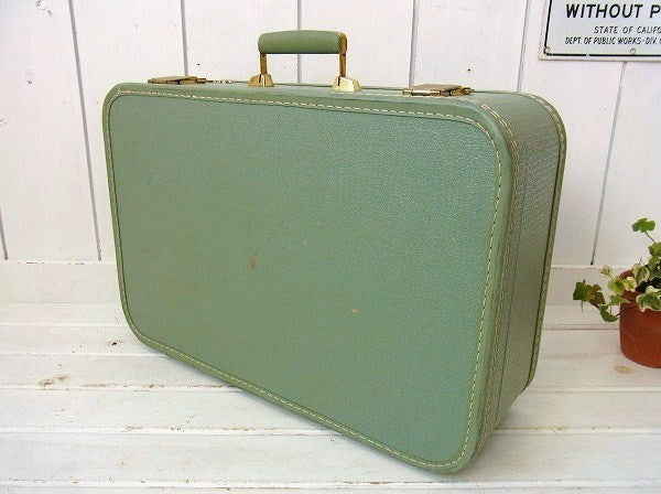 【Starline】ミントグリーン色・ヴィンテージ・スーツケース/トランク(M) USA