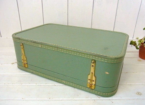 【Starline】ミントグリーン色・ヴィンテージ・スーツケース/トランク(M) USA