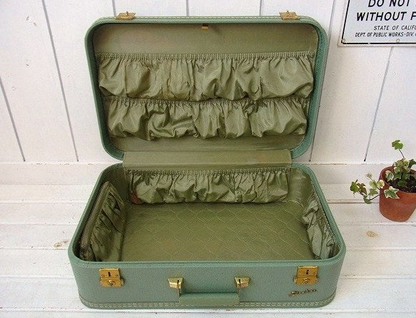 【Starline】ミントグリーン色・ヴィンテージ・スーツケース/トランク(M) USA