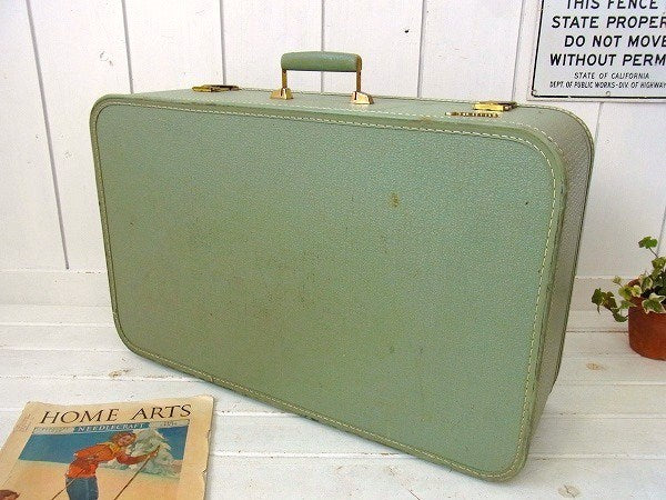 【Starline】ミントグリーン色・ヴィンテージ・スーツケース/トランク(L) USA
