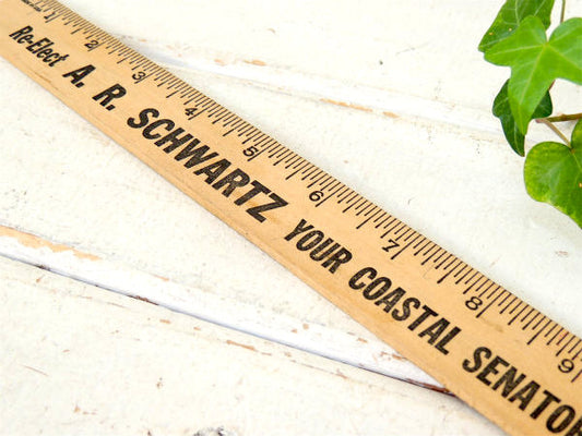 【テキサス州議会・アメリカ選挙】木製・ヴィンテージ・定規・ルーラー・物さし・アドバタイジング