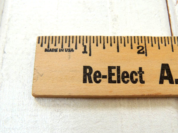 【テキサス州議会・アメリカ選挙】木製・ヴィンテージ・定規・ルーラー・物さし・アドバタイジング