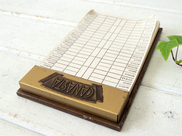 パークシャーマン CANASTA メタル製 ヴィンテージ スコアカードホルダー メモ帳ホルダー