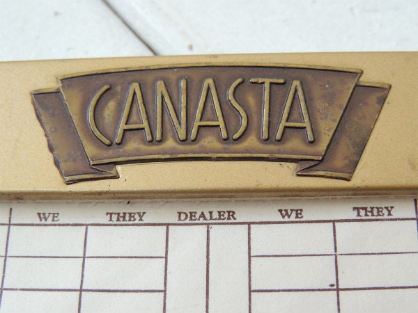 パークシャーマン CANASTA メタル製 ヴィンテージ スコアカードホルダー メモ帳ホルダー