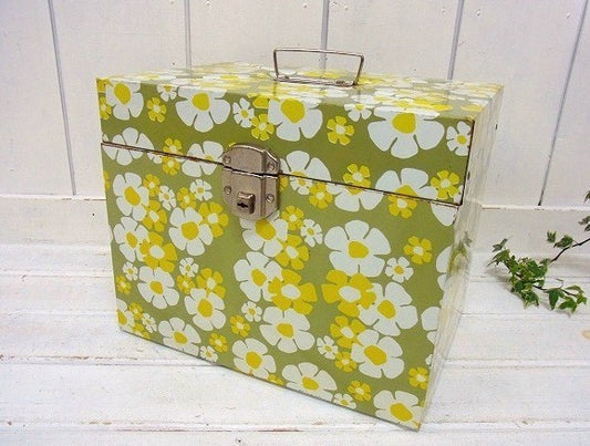 カラフルポップな花柄・ヴィンテージ・スチールケース/ファイルケース USA