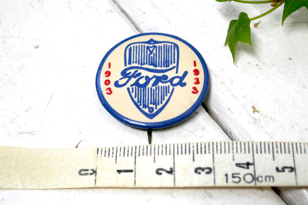 FORD・フォード 自動車1903 Ford 1933・ヴィンテージ・缶バッジ 30周年記念 USA