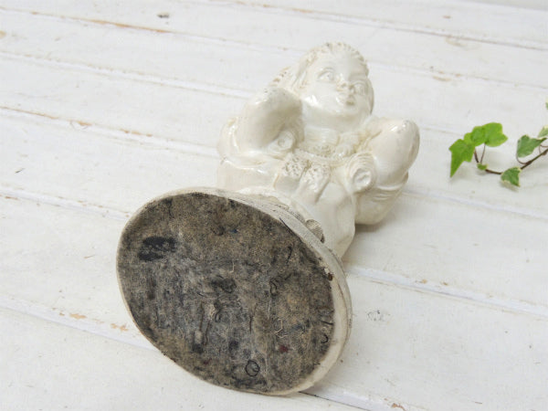 Universal Statuary 1971年・耳に手をあて音色を聞く少女・ビンテージ・人形 オブジェ  置物