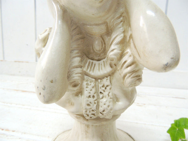 Universal Statuary 1971年・耳に手をあて音色を聞く少女・ビンテージ・人形 オブジェ  置物