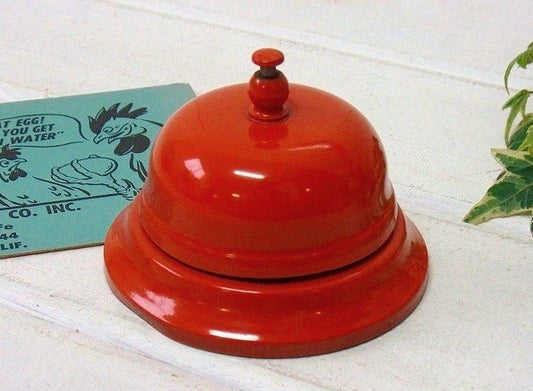オレンジ色・メタル製・ヴィンテージ・呼び鈴/コールベル/卓上ベル USA