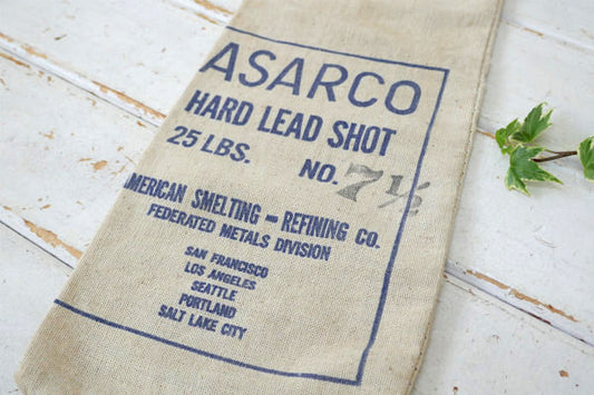 ASARCO HARD LEAD SHOT 銃 キャンバス地 ヴィンテージ 弾丸袋 布袋 アメリカ製